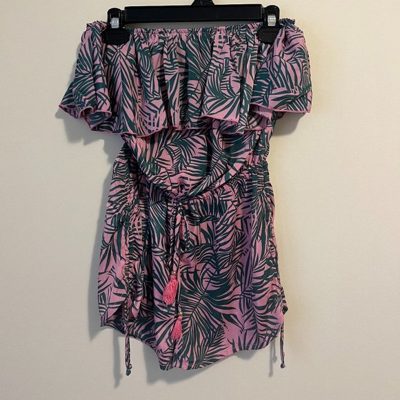 Tropical Strapless Romper - Picture 2 of 4